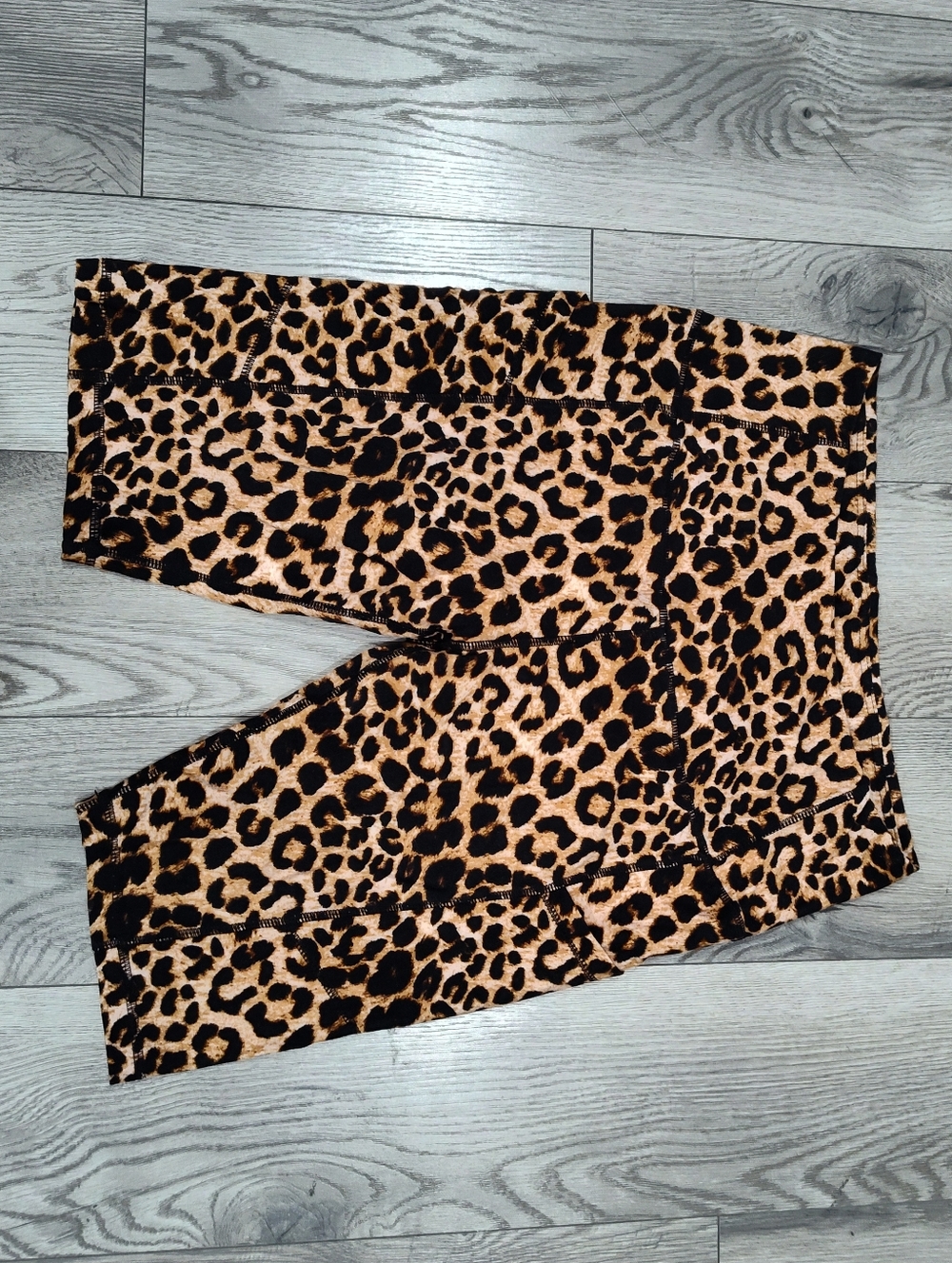 Leopard Print Athletic Shorts - Animal Print Brown